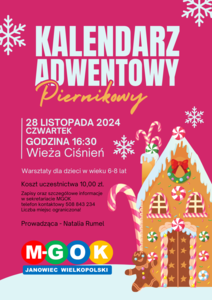 Bilety na wydarzenie - PIERNIKOWY KALENDARZ ADWENTOWY, Janowiec Wielkopolski