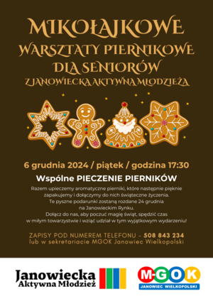 MIKOŁAJKOWE WARSZTATY PIERNIKOWE DLA SENIORÓW Z JANOWIECKĄ AKTYWNĄ MŁODZIEŻĄ