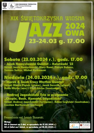 XIX Świętokrzyska Wiosna Jazzowa 2024 – dzień I (sobota)