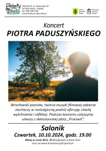 Bilety na wydarzenie - PIOTR PADUSZYŃSKI, Oborniki Śląskie